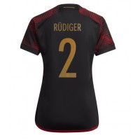 Koszulka piłkarska Niemcy Antonio Rudiger #2 Strój wyjazdowy dla kobiety MŚ 2022 tanio Krótki Rękaw